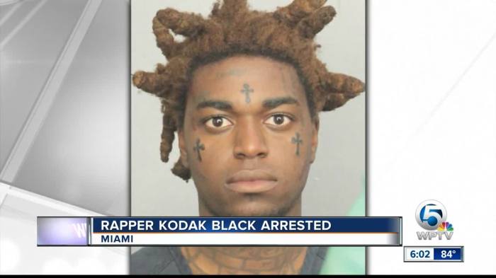 Kodak black arrested at rolling loud festival on weapons charges report