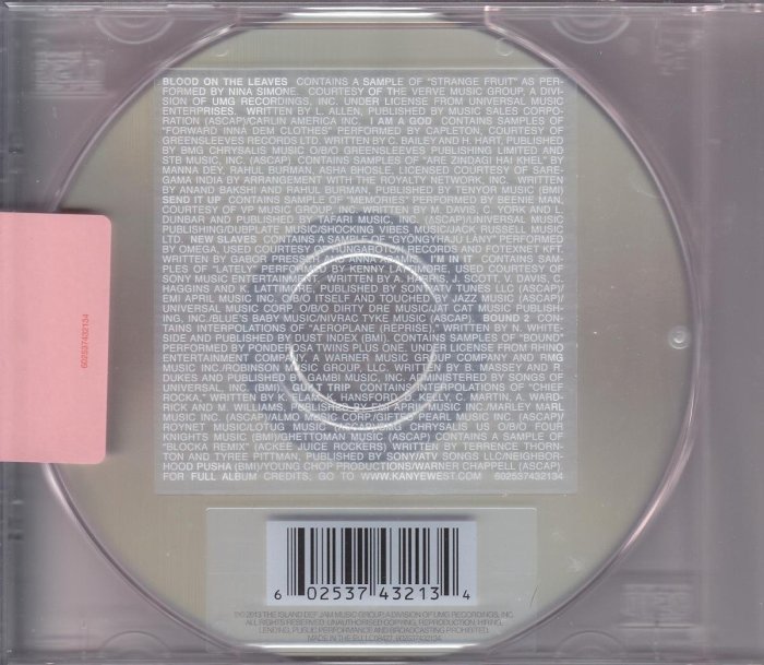 CD Kanye West - Yeezus Check out the full credits for kanye wests yeezus