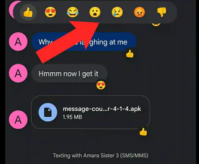 Love a Text Message on Android