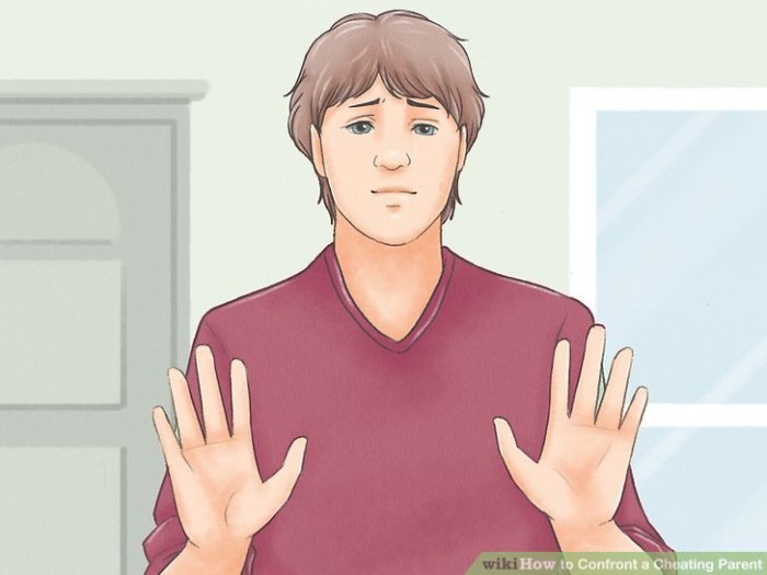 11 Ways to Confront a Cheating Parent - wikiHow Confront a Cheating Parent