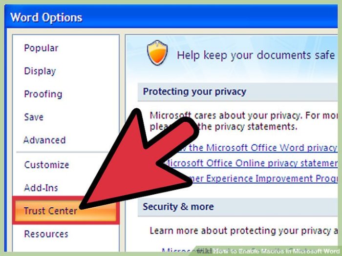 How to Enable Macros in Microsoft Word: 7 Steps (with Pictures) Enable Macros in Microsoft Word