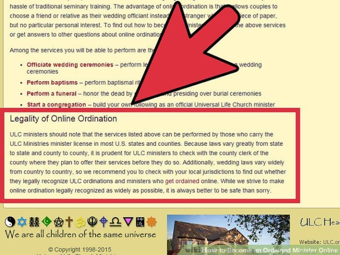 How to Become an Ordained Minister Online: 7 Steps (with Pictures) Be an Ordained Minister