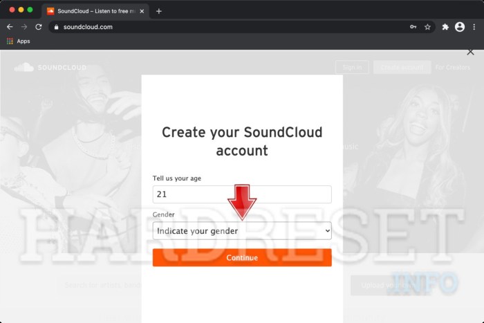 How to Create SoundCloud Account - HardReset.info Create an Account on Soundcloud
