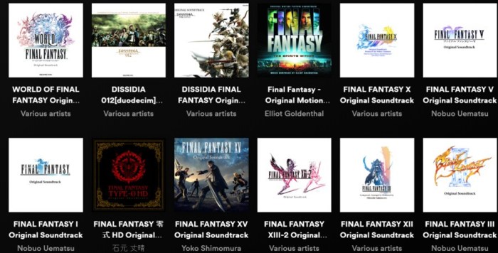 Final fantasy soundtracks come to streaming services