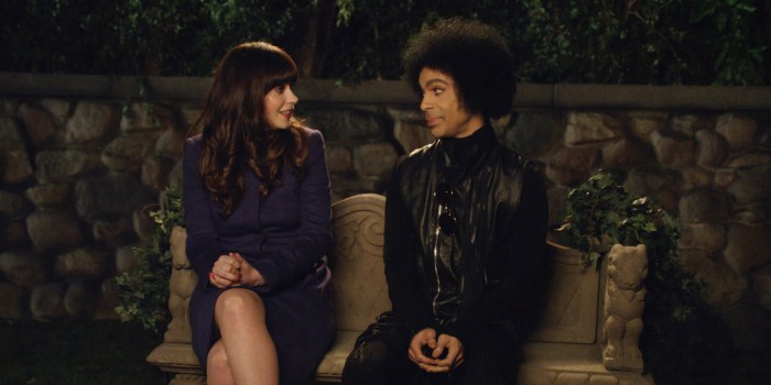 Prince and zooey deschanel have recorded a song fallinlove2nite together hear it now