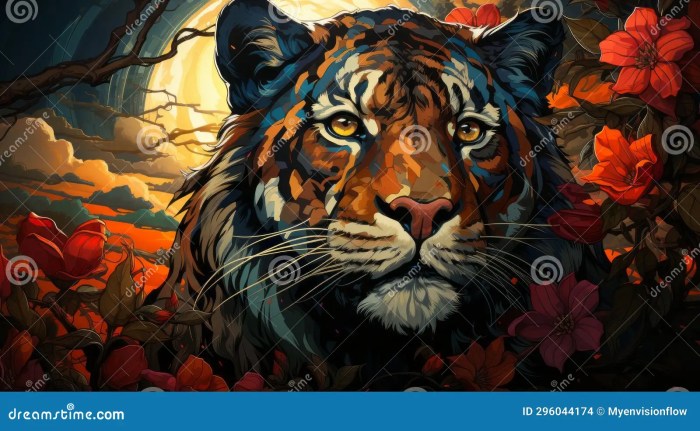 Tiger with sunflower by UkkiRainbow on DeviantArt Tiger flower circle sun